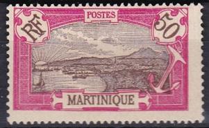 1908 Martinique Scott 84 View of Fort-de-France mh