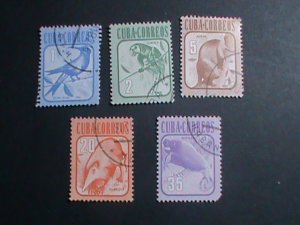 ​CUBA-BIRDS AND RARE ANIMALS OF CUBA FAMOUS USED STAMPS-SET-VERY FINE