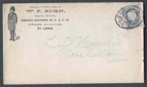 1c Franklin-St. Louis,Mo-double oval cancel no date -Ill Ad