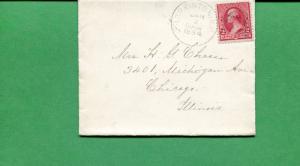 New Hampshire Cover - Hopkinton 1894 Target Cancel  Duplex on Back  S8538