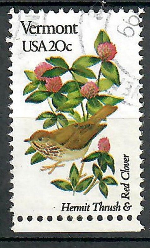 1997 Vermont Birds and Flowers used single - perf 10.5 x 11