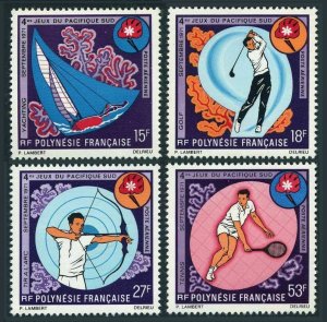 Fr Polynesia C74-C77,MNH.Michel 136-139. Pacific Games 1971.Sailing,Tennis,Golf,