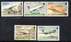 Jersey Sc 418-21 1987 Jersey Airport Anniversary stamp set used
