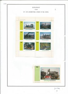 GRUNAY- 1982 - Steam Locomotives - Sheets - Mint Light Hinged - Private Issue