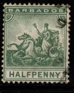 BARBADOS SG106 1892 ½d DULL GREEN USED