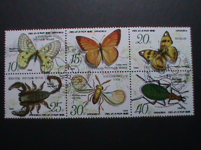 ​KOREA 1989 SC# 2826 LOVELY BUTTERFLY & INSECTS COMPLETE CTO SET-VERY FINE