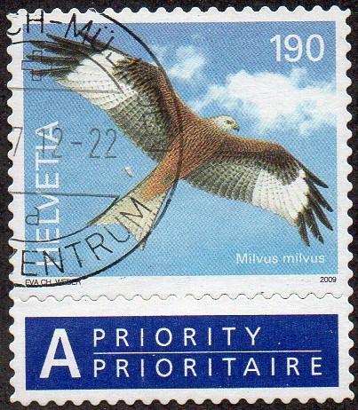 Switzerland 1342 - Used - 190c Red Kite (2009) (cv $2.30)