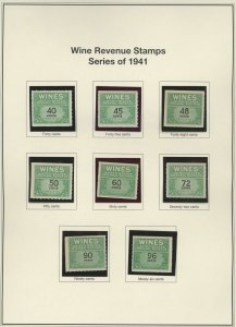 Wine Stamp Revenue Collection RE108 ~ RE203 (CV$ 400+) 59 Stamps VF Mint