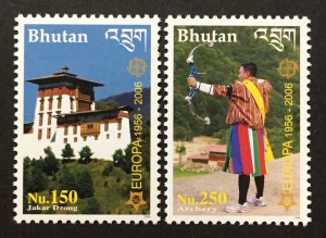 Bhutan 2006, #1421-2, Europa 50th Anniversary, MNH.