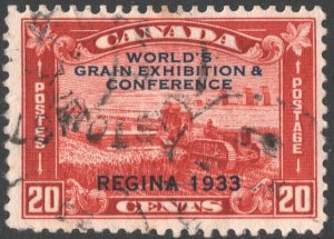 Canada SC#203 20¢Harvesting Wheat with Tractor: Overprint (1933) Used