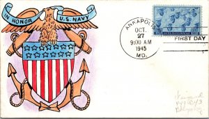 SC# 935 FDC - Weigand Hand Painted Cachet - L37487