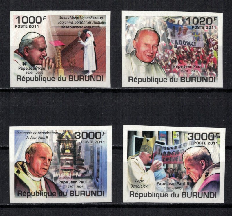 BURUNDI 2011 - Religion , Pope John Paul II/ complete set MNH