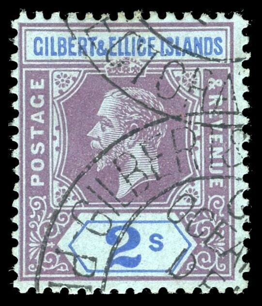 Gilbert & Ellice Islands 1912 KGV 2s purple & blue/blue VFU. SG 21. Sc 23.