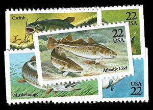 PCBstamps   US #2205-2209 Bk Sgls $1.10(5x22c)Fish, MNH, (1)