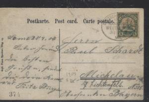 GERMAN CAMEROUN (P1809B) 1907  5 PF ON   PPC   TO GERMANY 