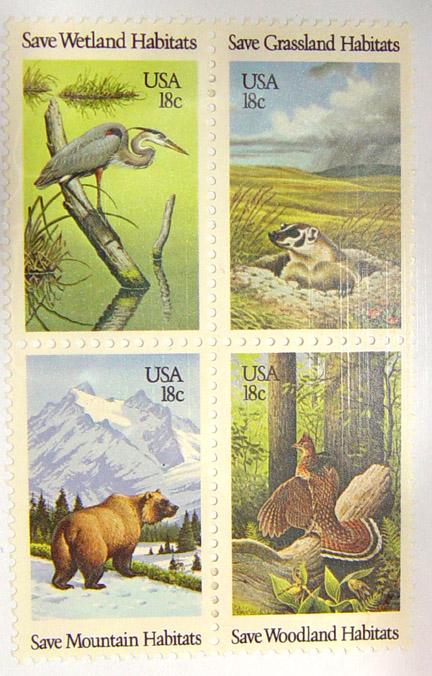 S128 US 1924a Preservation of Wildlife 18c blk of 4 MH