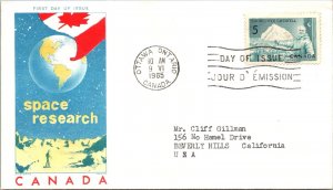 Canada 1965 FDC - Space Research - Ottawa Ont - 5c Stamp - J3899