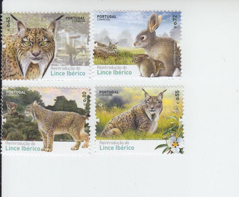 2015 Portugal Iberian Lynx (4) (Scott NA) MNH