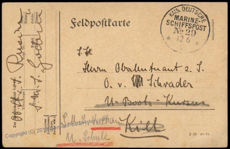 German WWI Turkey Navy Ship SMS Goeben MSP29 Feldpost Cover 62087