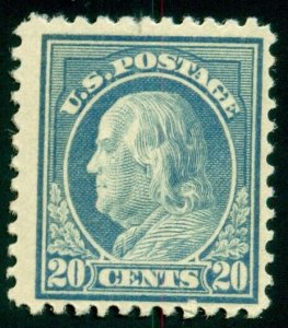 US #515, 20¢ ultramarine, og, NH, VF, Scott $85.00