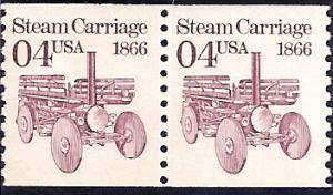 #2451, Pair. Steam Carriage  MNH(DG.)  04 cent