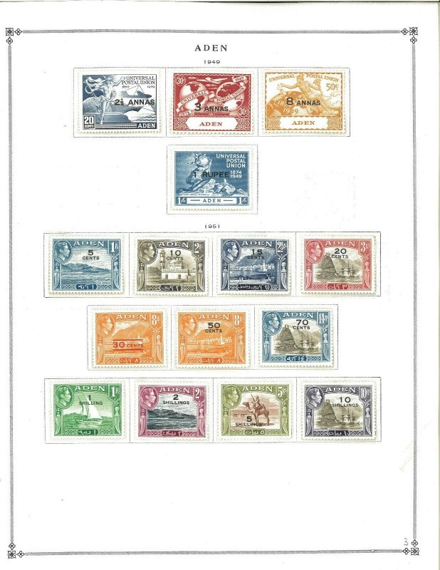 Aden 1937-1963 M & U in Mounts on Scott International Pages.