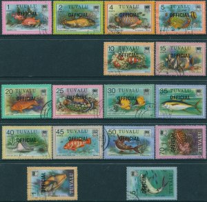 Tuvalu official 1981 SGO1-O19 Fish part set of 16 FU