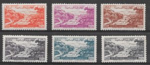 LEBANON SG373/8 1948 AIRMAIL STAMP SET OF 6 MNH