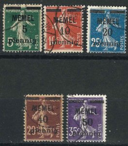 Memel 5 Different Used F/VF 1920 SCV $18.10