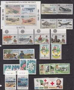 St. Kitts Scott 273 // 355 Mint NH sets (Catalog Value $67.90)