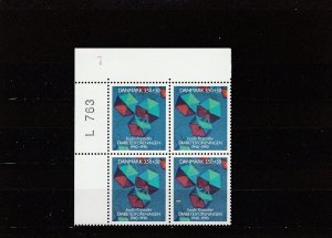 Denmark  Scott#  B75  MNH  Plate Block of 4  (1990 Danish Diabetes Assn)