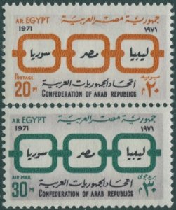 Egypt 1971 SG1110-1111 Confederation Arab Republics set MNH