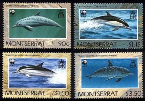 Montserrat WWF Dolphins 4v 1990 MNH SC#753-756 SG#833-836 MI#786-789