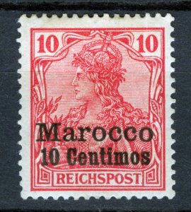 German Post Morocco, 1900, German Empire Postage Stamps Surcharged 10c, red