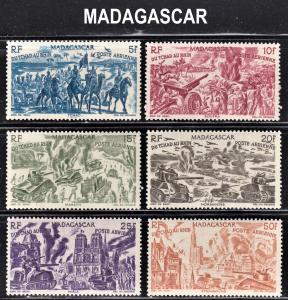 Madagascar Scott C45-50  complete set  F to VF mint OG NH.