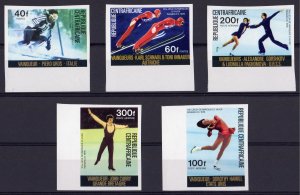 Central African 1976 Sc#255/6C147/49 WINNERS INNSBRUCK OLYMPIC SET(5) IMPERF.MNH