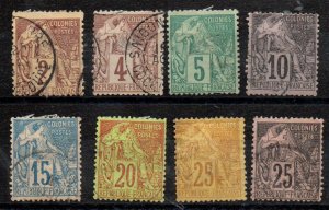 French Colonies 47-54 Used. Short set.