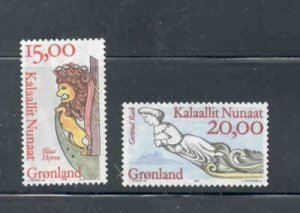 Greenland Sc 309-310 1996 Ship Figureheads stamp set mint NH