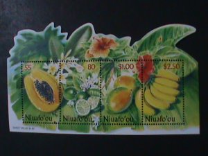 NIUAFOOU ISLANDS-SPECIAL PLANTS SHAPE CUTTING-TROPICAL FRUITS  MNH SHEET VF