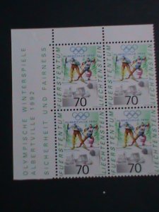 LIECHTENSTEIN STAMP-1991-SC#973 WINTER OLYMPIC-ALBERTVILLE- MNH BLOCK OF 4-VF