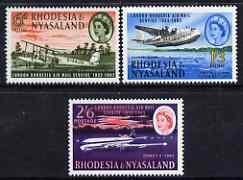 Rhodesia & Nyasaland 1962 Airmail Service set of 3 un...