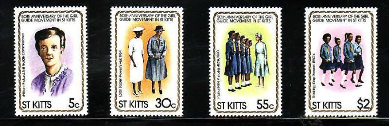 St Kitts-Sc#82-5- id7-unused NH set-Girl Guides-1981-