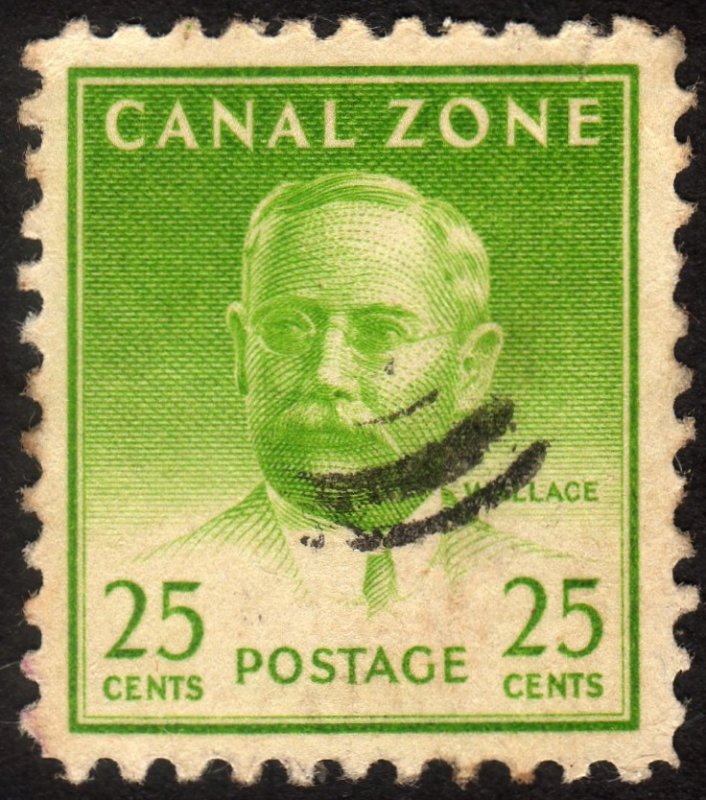 1948, Canal Zone 25c, Used, Sc 140