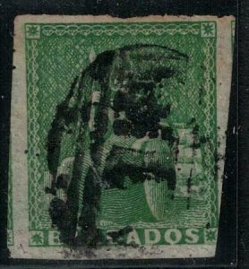 Barbados 1859 SC 12 Used 3 full margins SCV $800.00