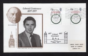1977 HOG OFFICIAL LIBERAL FIRST DAY COVER HOUSE OF COMMONS WAVY LINE CANCEL