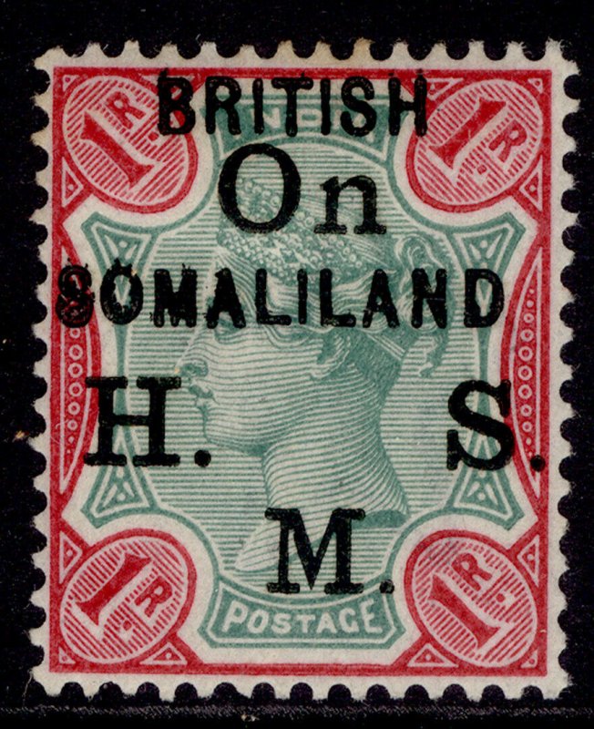 SOMALILAND PROTECTORATE QV SG O5, 1r green & carmine, M MINT. Cat £15.