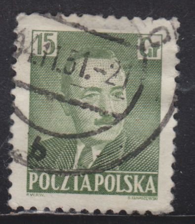 Poland 492 President Boleslaw Bierut 15Gr 1950