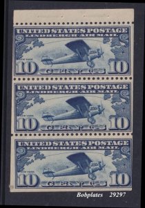 BOBPLATES #C10a Lindbergh Booklet Pane of 3 F-VF MNH SCV=$115