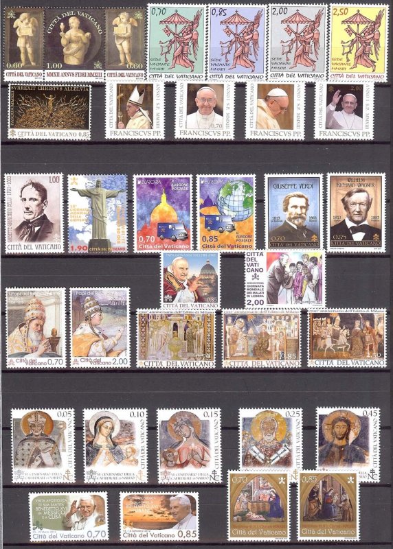 2013 - Vatican - Complete year set - Sc# 1516-1550 - MNH**