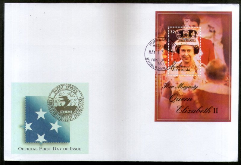 Micronesia 2003 Queen Elizabeth II Royal Family Sc 542 M/s FDC # 9394